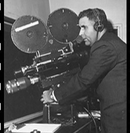 Ved Parkash operating a newsreel camera